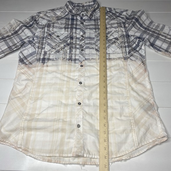 BKE Athletic Fit Mens western Bleach Shirt floral cowboy hat print on the back L - Picture 11 of 16